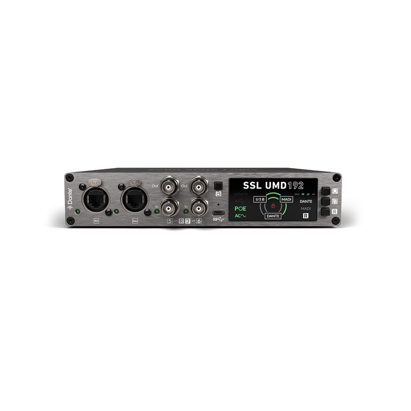 SSL UMD192 Interfejs Audio USB 3.0 Dante MADI - 1 - Strona główna - SSL UMD192 to zaawansowany interfejs audio USB 3.0 z obsługą