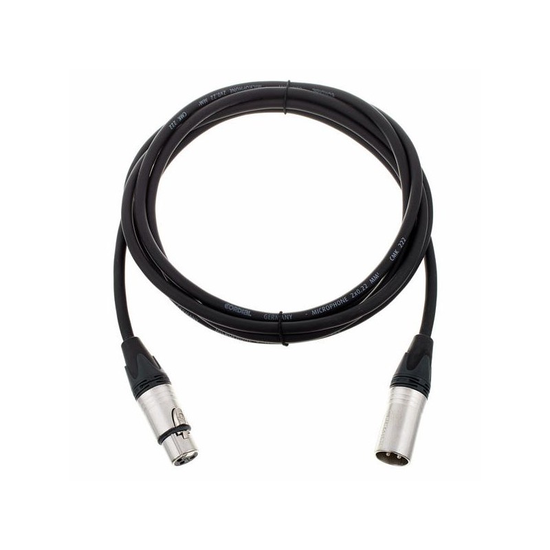 Cordial CTM 3 FM-BK kabel mikrofonowy 3m - 1 - Kable mikrofonowe - Profesjonalny kabel mikrofonowy Cordial CTM 3 FM-BK XLR żeńsk