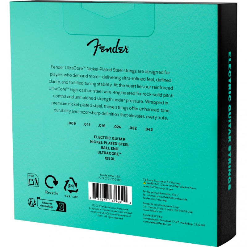 Fender UltraCore 1250L (3-Pack) - Sruny do gitary elektrycznej .009 - .042