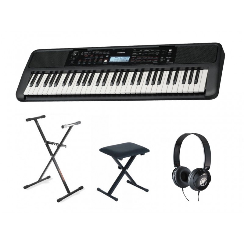 Keyboard Yamaha PSR-E383 + statyw + ława + słuchawki w zestawie