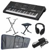Keyboard Yamaha PSR-E483 + ława + słuchawki + statyw + pokrowiec + pedał w zestawie