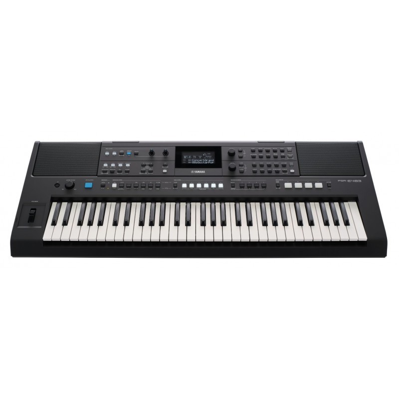 Keyboard Yamaha PSR-E483 + ława + słuchawki + statyw + pokrowiec + pedał w zestawie
