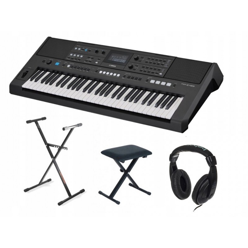 Keyboard Yamaha PSR-E583 + ława + słuchawki + statyw w zestawie