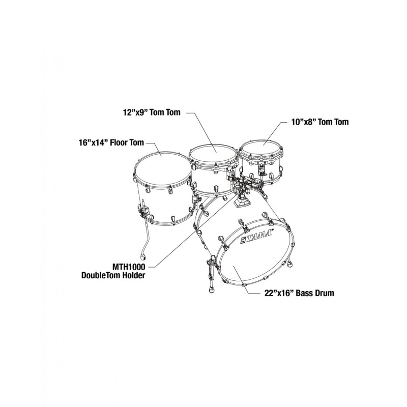 Tama WBS42S-MPB Starclassic Walnut/Birch Lacquer Shell Kit - Zestaw perkusyjny Shell