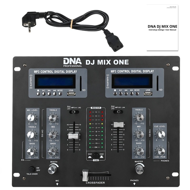 DNA DJ Mix One - Mikser analogowy z Bluetooth, USB i SD