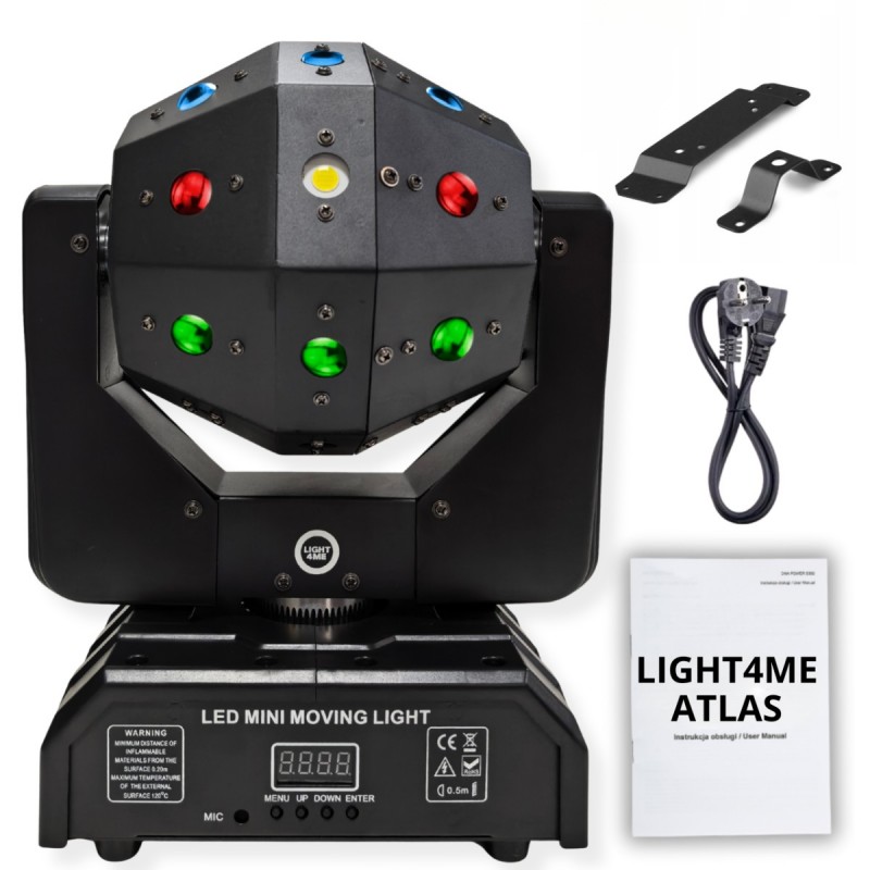 Light4Me Atlas - Ruchomy multiefekt świetlny 4w1