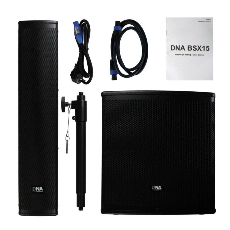 DNA BSX15 zestaw nagłośnieniowy aktywny system słupkowy 450W RMS - 7 - Systemy słupkowe - DNA BSX15 to aktywny zestaw nagłośnien