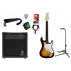 Gitara elektryczna Aria 714-STD 3TS + wzmacniacz 15W + kabel w zestawie