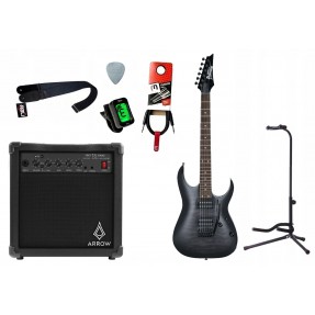Gitara elektryczna Ibanez GRGA120QA-TKS + wzmacniacz 15W + kabel  w zestawie