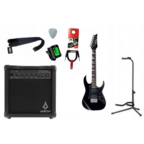 Gitara elektryczna 3/4 Ibanez GRGM21-BKN + wzmacniacz 15W + kabel  w zestawie