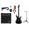 Gitara elektryczna LTD MH-10 KIT BLK Black + wzmacniacz 15W + kabel  w zestawie