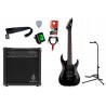 Gitara elektryczna LTD MH-17 KIT BLK Black + wzmacniacz 15W + kabel  w zestawie
