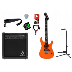 Gitara elektryczna LTD MT-130 Orange + wzmacniacz 15W + kabel  w zestawie