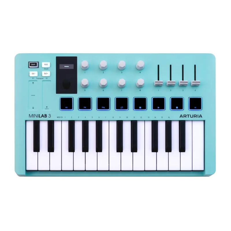 Arturia MiniLab 3 Aquamarine - kontroler MIDI - 2 - Klawiatury, Kontrolery MIDI - Arturia MiniLab 3 Aquamarine to kompaktowy kon