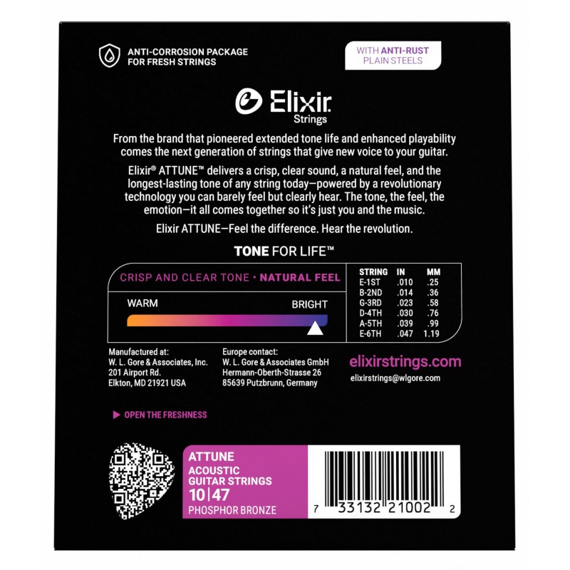 Elixir ATTUNE Phos Bronze 10-47 - struny do gitary akustycznej - 2 - Strona główna - 