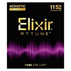 Elixir ATTUNE Phos Bronze 11-52 - struny do gitary akustycznej - 1 - Struny gitarowe - 