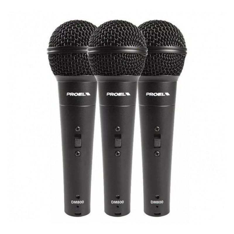 Proel DM800KIT - zestaw 3 mikrofonów dynamicznych