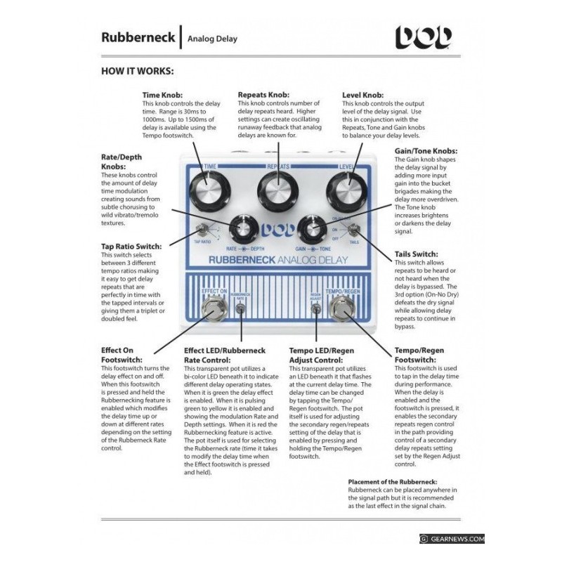 Digitech DOD Rubberneck Analog Delay - efekt gitarowy