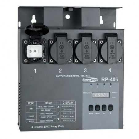 Showtec RP-405 Relay Pack, DMX Relais-Switchpack, 4 Kanal