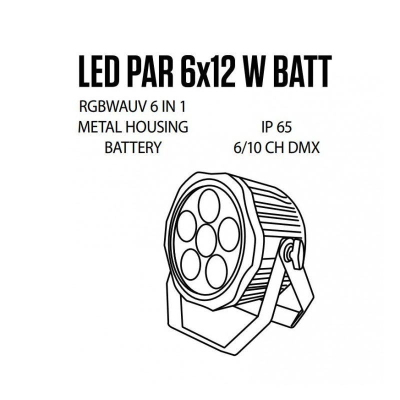 Fractal Lights LED PAR 6x12 W BATT - Reflektor LED