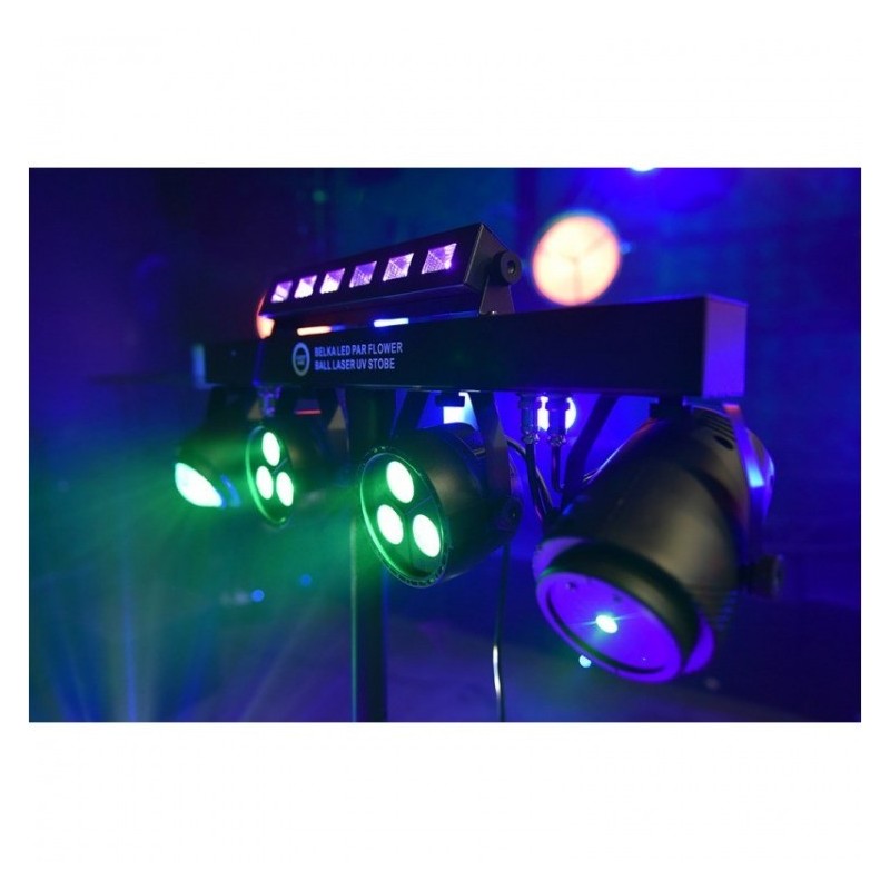 LIGHT4ME Belka LED PAR Flower Ball Laser UV - zestaw oświetleniowy