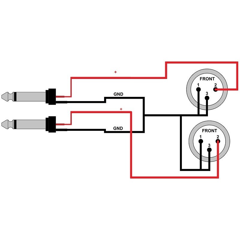 Reds AU5560 BX - kabel 2 x Jack - 2 x XLR M 6m