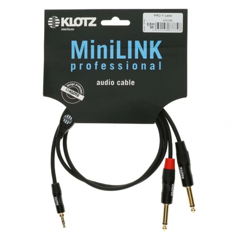 Klotz KY5-090 - kabel mini Jack - 2x Jack 0,9 m