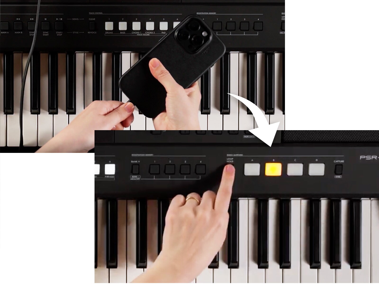 Yamaha PSR-E483 Szybkie próbkowanie