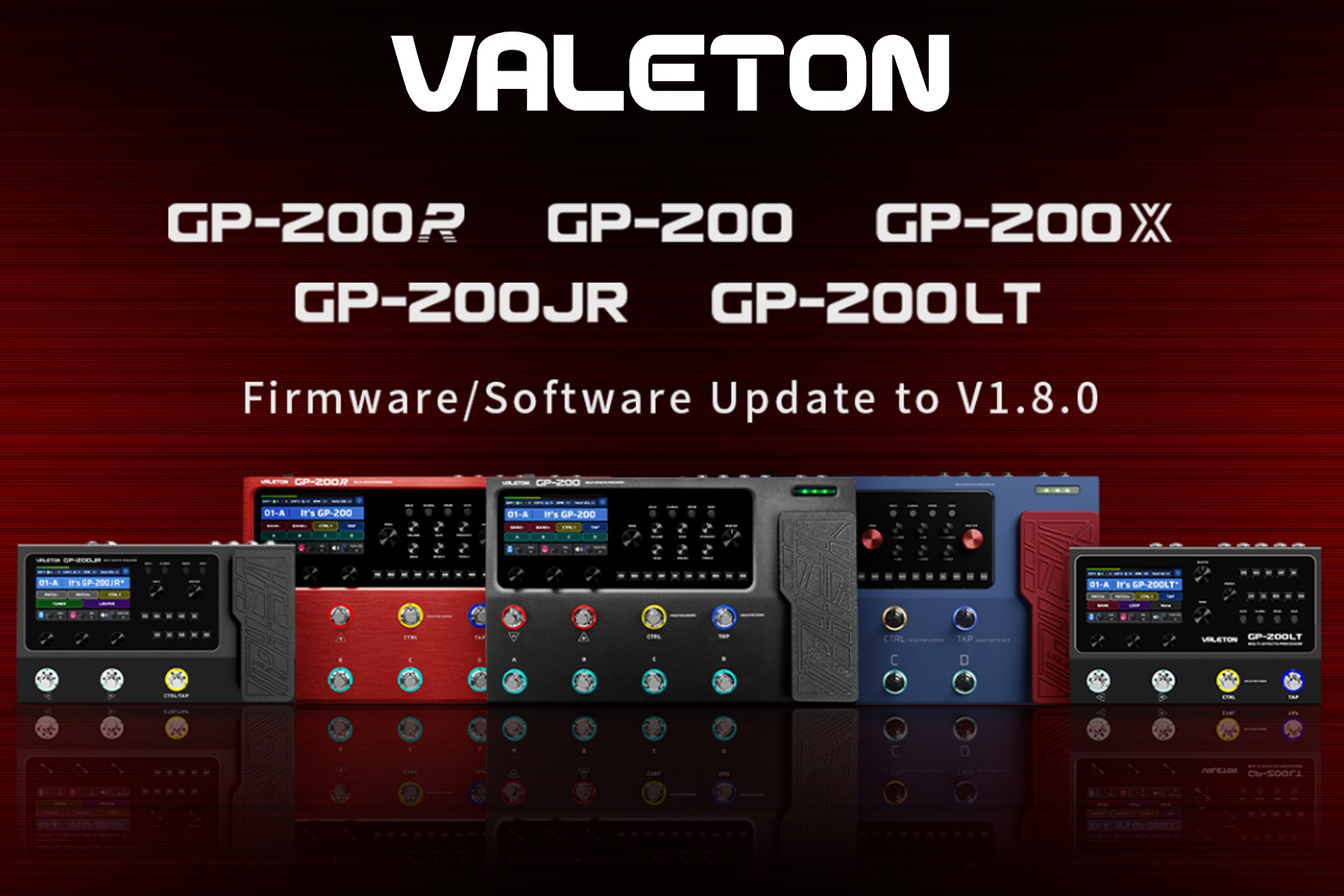 Aktualizacja multiefektów Valeton z rodziny GP200 – firmware i software V1.8.0