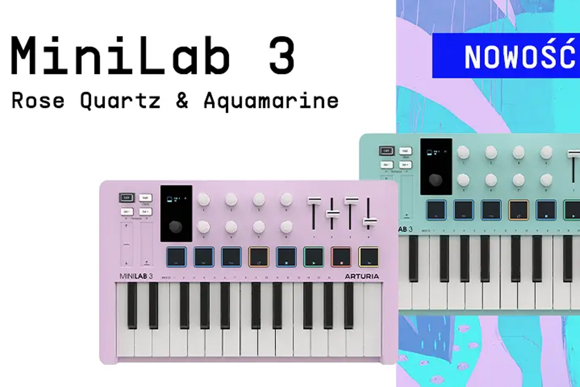 Arturia MiniLab 3 w limitowanych edycjach kolorystycznych Rose Quartz & Aquamarine