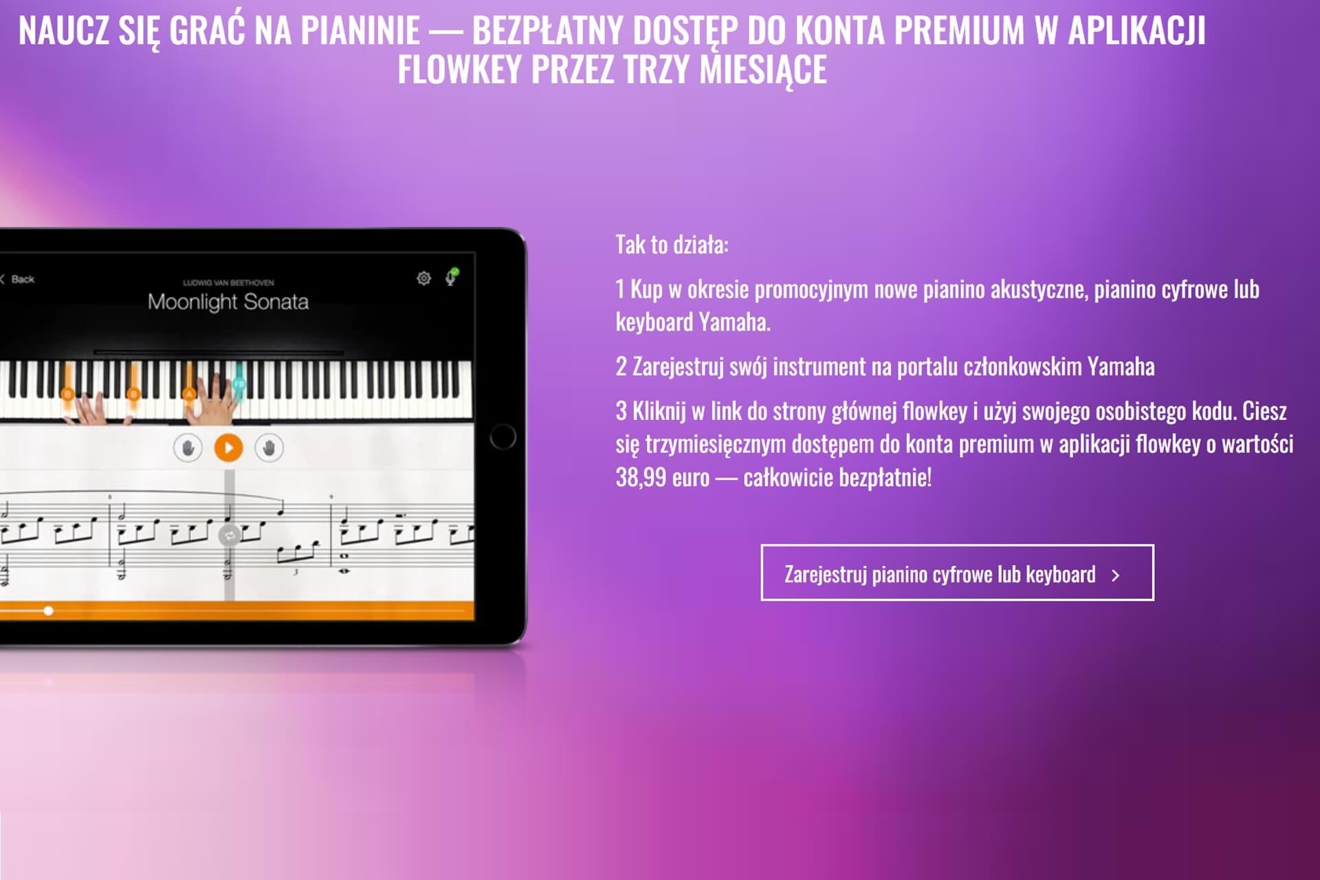 Naucz się gry na pianinie: Bezpłatny dostęp do konta premium w aplikacji flowkey przez trzy miesiące